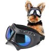 Dog Glasses for Small Breed Dog Goggles Dog UV Sunglasses Windproof Snowproof for Long Snout Dogs Mask with Soft Frame Adjustable Straps Black for Sma