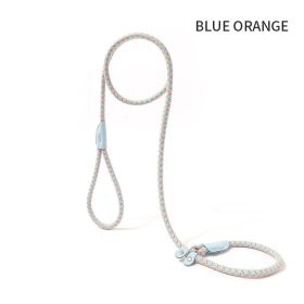 Dog Rope Pet Pulling Rope Puppy Strap Traction Rope Heavy Duty Belt Large Dog Leash Dog Collar Strap Dog Training Pet Harness Hands-Free Leash For Sma (Color: Blue Orange, size: 1.5x0.6)