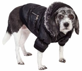 Metallic Fashion Pet Parka Coat (size: large)