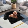 Black Plush Calming Dog Couch Bed with Anti-Slip Bottom